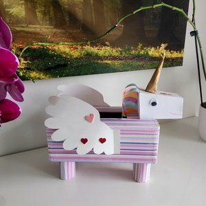 Unicorn box for cards and gifts. Party decoration